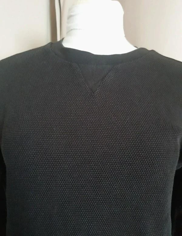 Sweat Zara homme noir texturé col rond 38